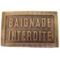 Plaque laiton BAIGNADE INTERDITE
