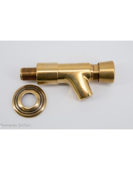 Robinet poussoir temporisé patine 1/2 ’’+ Rosace